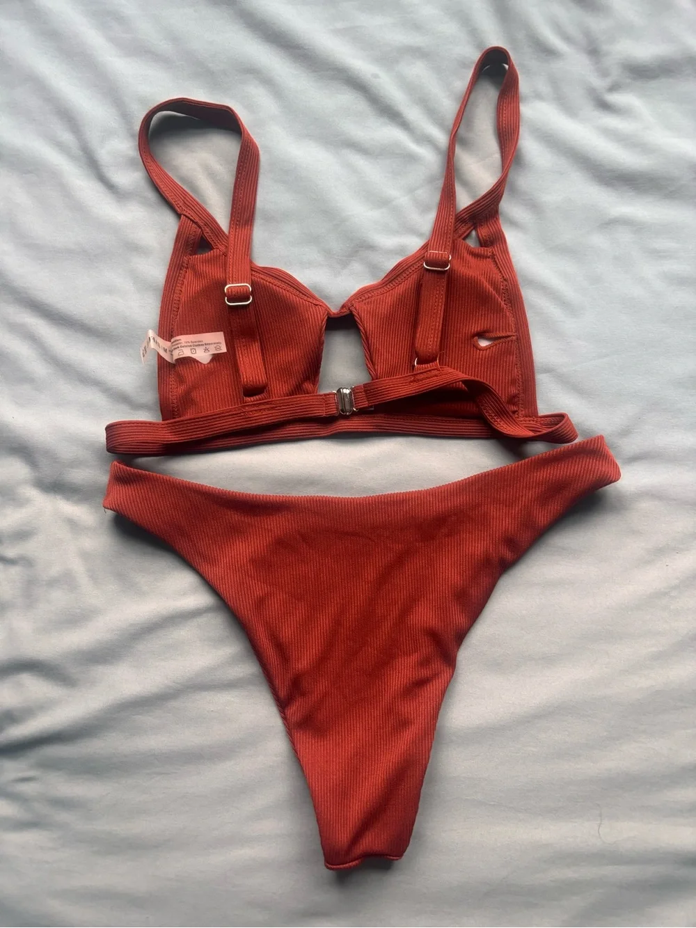 🔥 ZAFUL Rust Orange Ribbed Bikini Set – Size Medium (EUC) 🔥